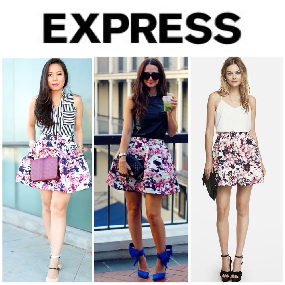 EXPRESS HIGH WAIST FLORAL SKIRT